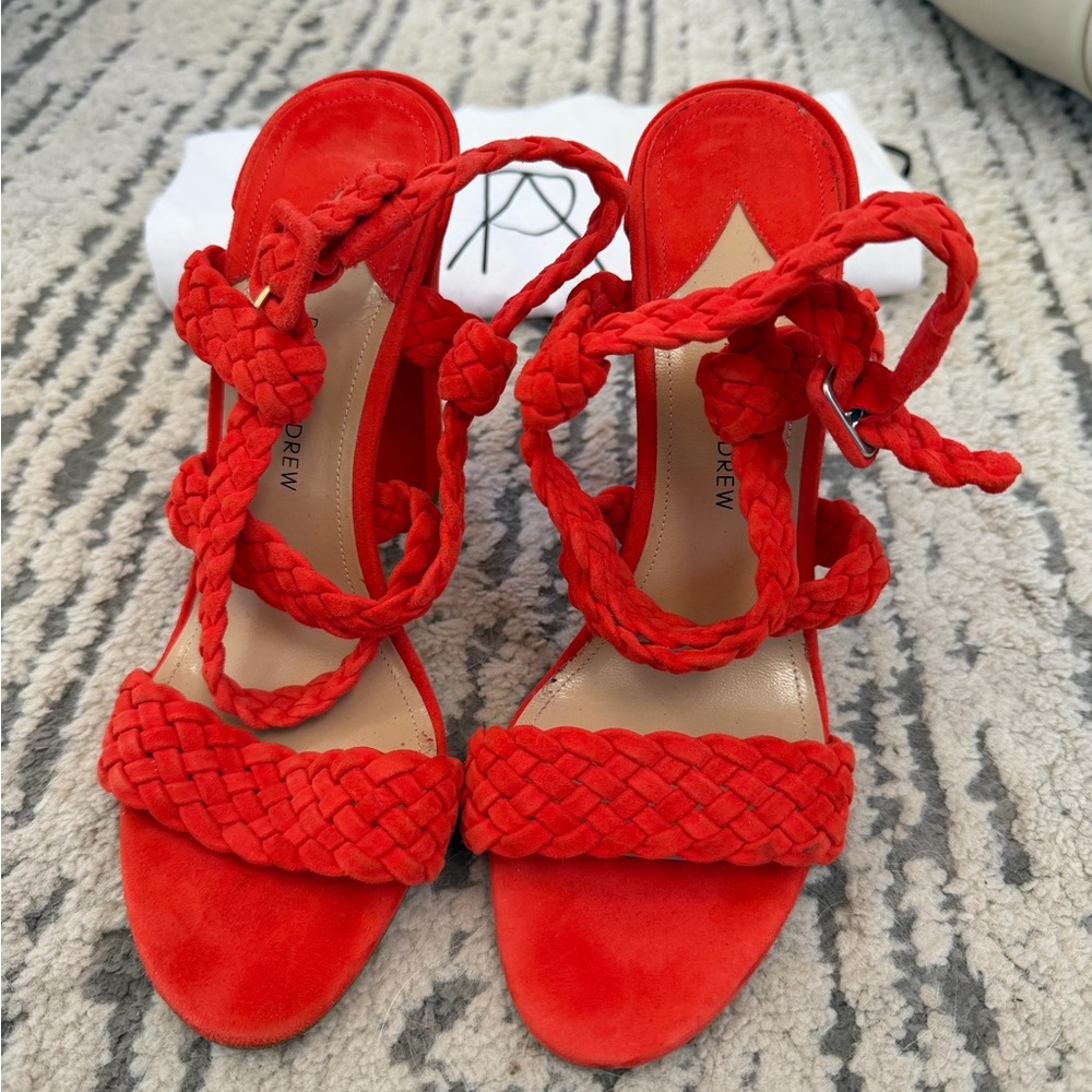 Paul Andrew Vibrant Red Braided Sandals